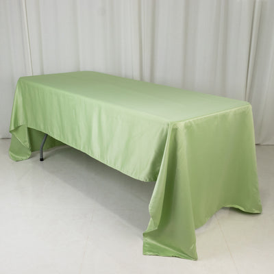 Sage Green Lamour Satin Seamless Rectangle Tablecloth