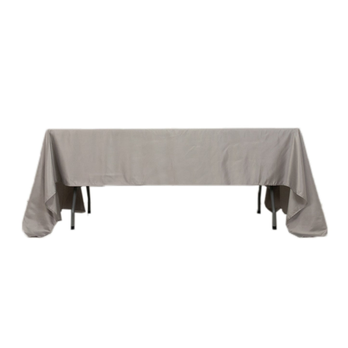60"x126" Silver Lamour Satin Rectangle Tablecloth