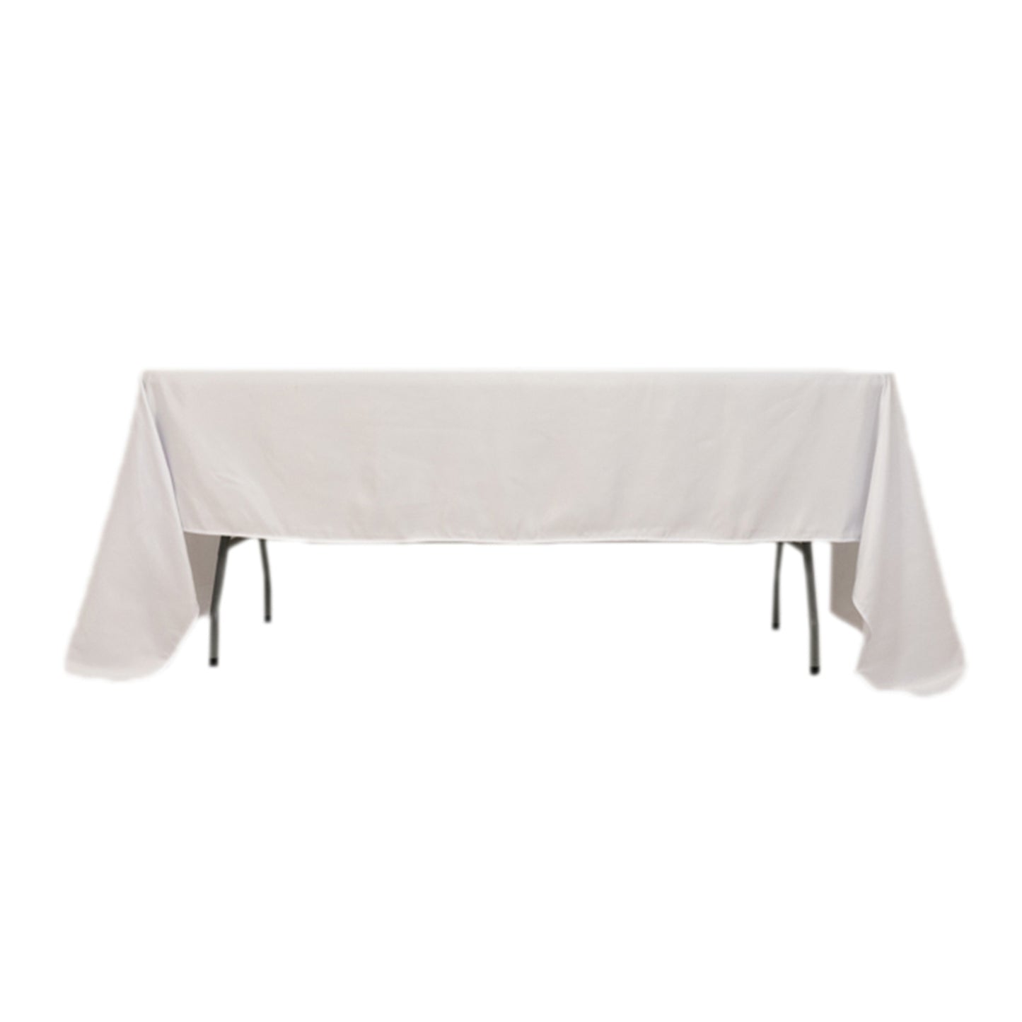 60"x126" White Lamour Satin Rectangle Tablecloth