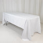 60"x126" White Lamour Satin Rectangle Tablecloth