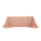 90"x132" Dusty Rose Seamless Lamour Satin Rectangle Tablecloth for 6 Foot Table With Floor-Length Drop