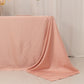 90"x132" Dusty Rose Seamless Lamour Satin Rectangle Tablecloth for 6 Foot Table With Floor-Length Drop