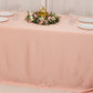 90"x132" Dusty Rose Seamless Lamour Satin Rectangle Tablecloth for 6 Foot Table With Floor-Length Drop