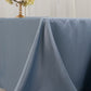 Dusty blue satin tablecloth for a 6-foot table with floor-length drop.