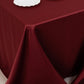 90"x132" Burgundy Seamless Lamour Satin Rectangle Tablecloth for 6 Foot Table With Floor-Length Drop