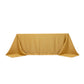 90"x132" Champagne Seamless Lamour Satin Rectangle Tablecloth for 6 Foot Table With Floor-Length Drop