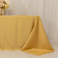 90"x132" Champagne Seamless Lamour Satin Rectangle Tablecloth for 6 Foot Table With Floor-Length Drop