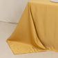 90"x132" Champagne Seamless Lamour Satin Rectangle Tablecloth for 6 Foot Table With Floor-Length Drop