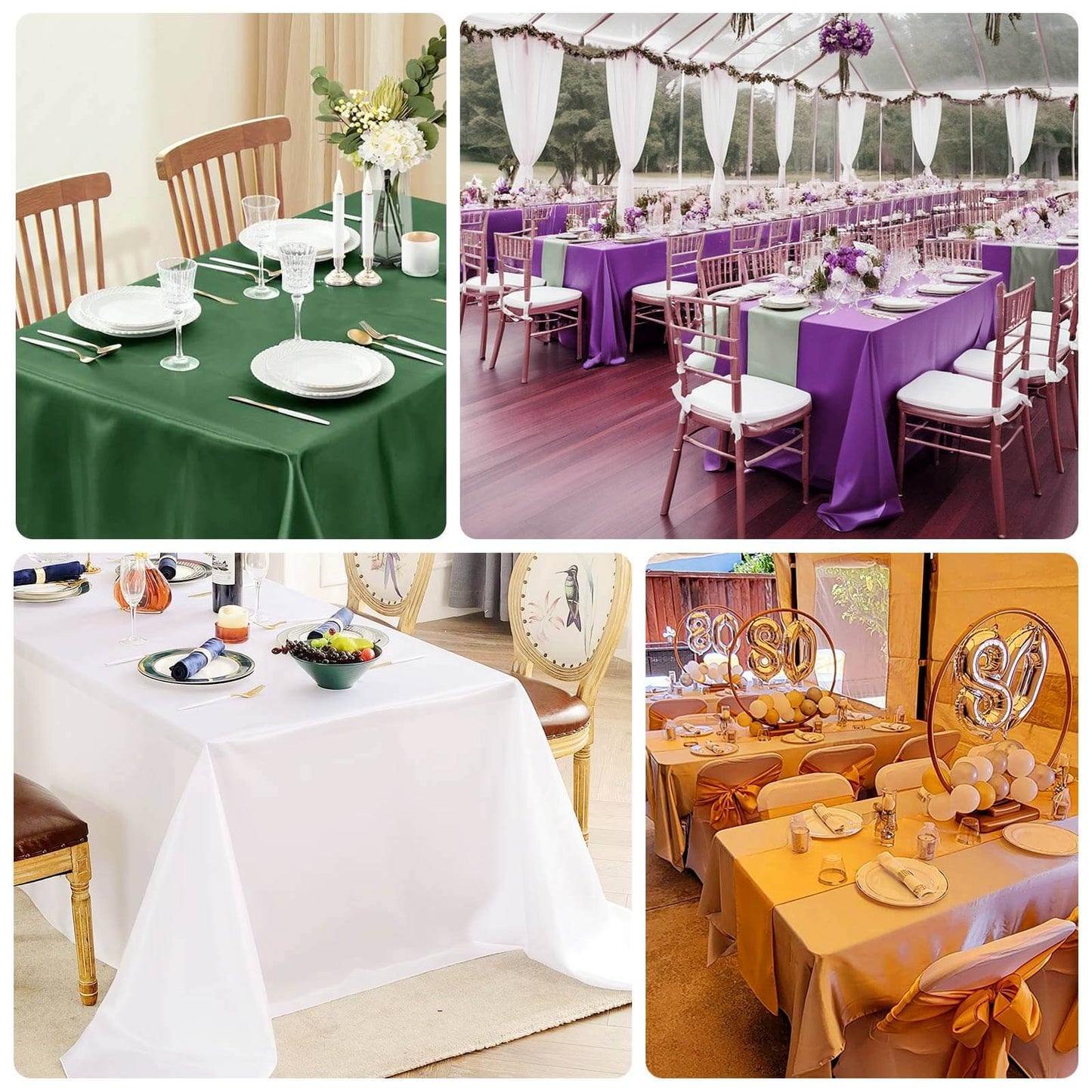 Seamless Lamour Satin Rectangle Tablecloth