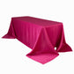 Fuchsia satin tablecloth for a 6-foot table with floor-length drop.