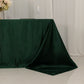 90"x132" Hunter Emerald Green Seamless Lamour Satin Rectangle Tablecloth for 6 Foot Table With Floor-Length Drop