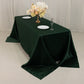 90"x132" Hunter Emerald Green Seamless Lamour Satin Rectangle Tablecloth for 6 Foot Table With Floor-Length Drop