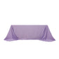 90"x132" Lavender Lilac Seamless Lamour Satin Rectangle Tablecloth for 6 Foot Table With Floor-Length Drop