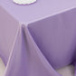 90"x132" Lavender Lilac Seamless Lamour Satin Rectangle Tablecloth for 6 Foot Table With Floor-Length Drop