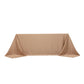 90"x132" Nude Seamless Lamour Satin Rectangle Tablecloth for 6 Foot Table With Floor-Length Drop