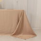 90"x132" Nude Seamless Lamour Satin Rectangle Tablecloth for 6 Foot Table With Floor-Length Drop