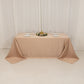 90"x132" Nude Seamless Lamour Satin Rectangle Tablecloth for 6 Foot Table With Floor-Length Drop