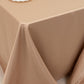 90"x132" Nude Seamless Lamour Satin Rectangle Tablecloth for 6 Foot Table With Floor-Length Drop