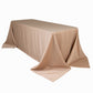 90"x132" Nude Seamless Lamour Satin Rectangle Tablecloth for 6 Foot Table With Floor-Length Drop
