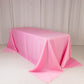 Pink seamless lamour satin rectangle tablecloth for 6 foot table.