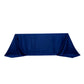 90"x132" Royal Blue Seamless Lamour Satin Rectangle Tablecloth for 6 Foot Table With Floor-Length Drop
