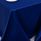 90"x132" Royal Blue Seamless Lamour Satin Rectangle Tablecloth for 6 Foot Table With Floor-Length Drop