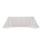 90"x132" White Seamless Lamour Satin Rectangle Tablecloth for 6 Foot Table With Floor-Length Drop