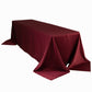 90"x156" Burgundy Seamless Lamour Satin Rectangle Tablecloth for 8 Foot Table With Floor-Length Drop