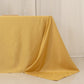 Champagne satin tablecloth for 8-foot table with floor-length drop.