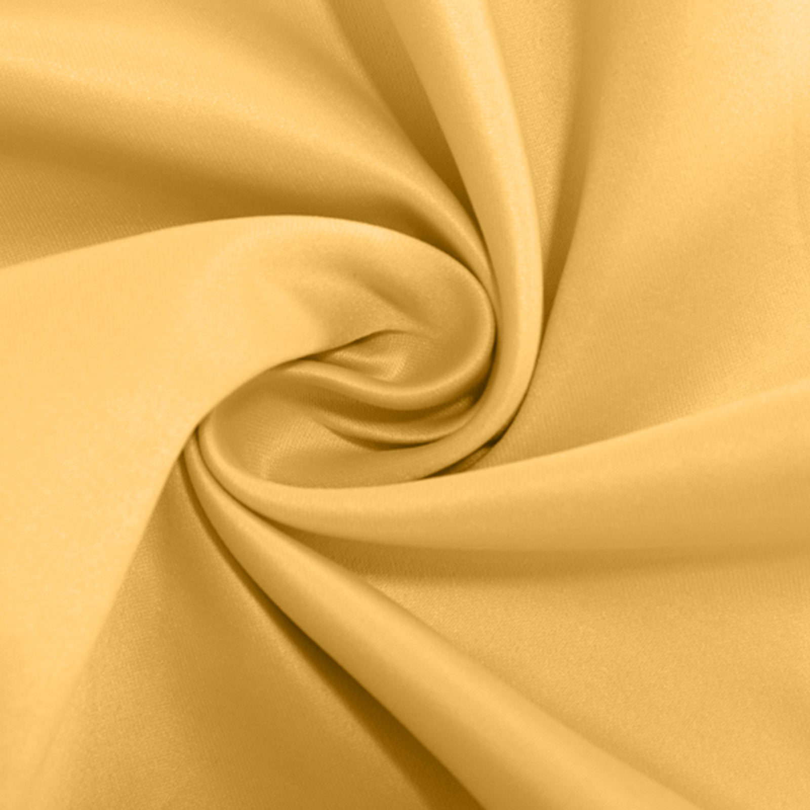 Champagne satin tablecloth for 8-foot table with floor-length drop.