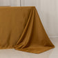 gold satin tablecloth for 8-foot table with floor-length drop