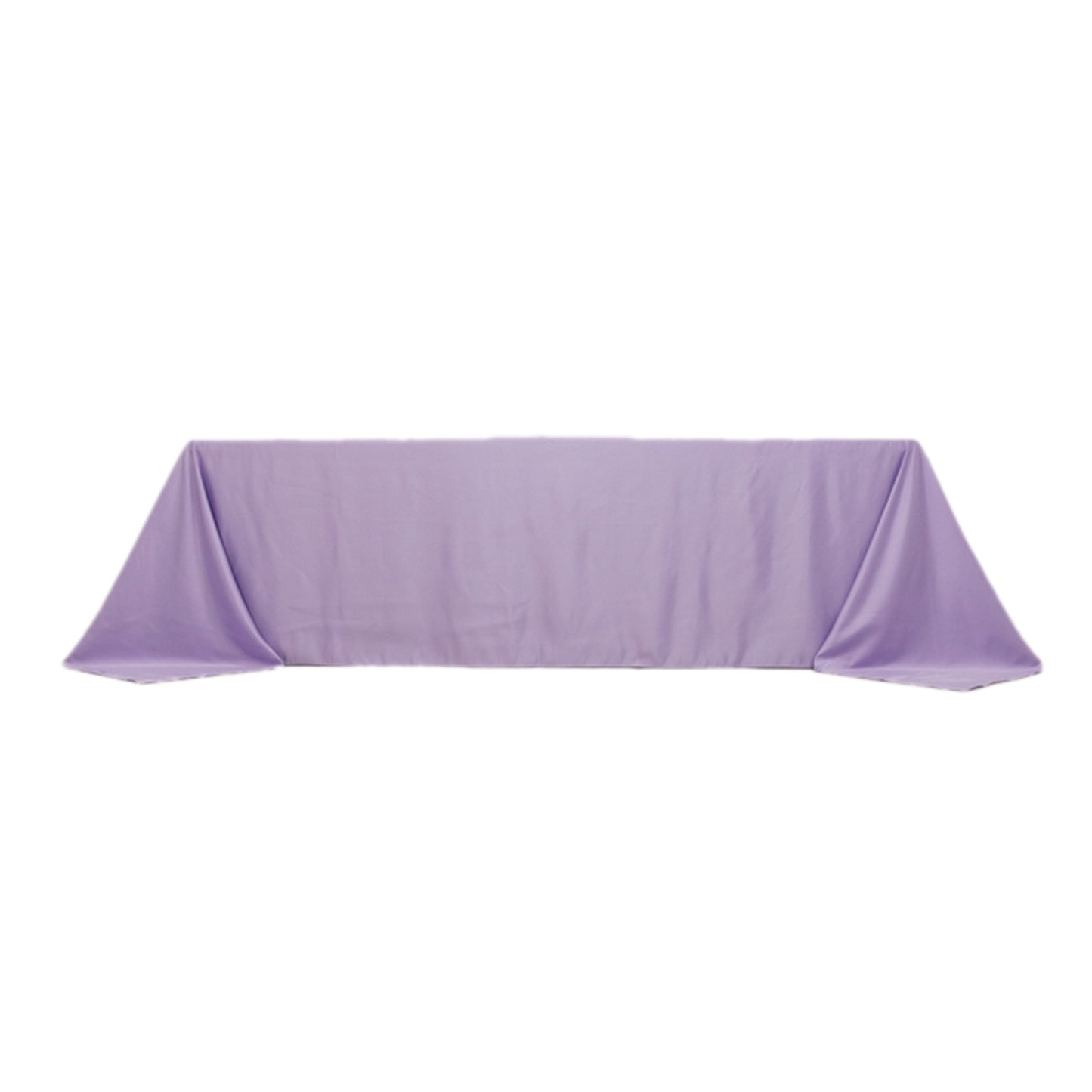 90"x156" Lavender Lilac Seamless Lamour Satin Rectangle Tablecloth for 8 Foot Table With Floor-Length Drop