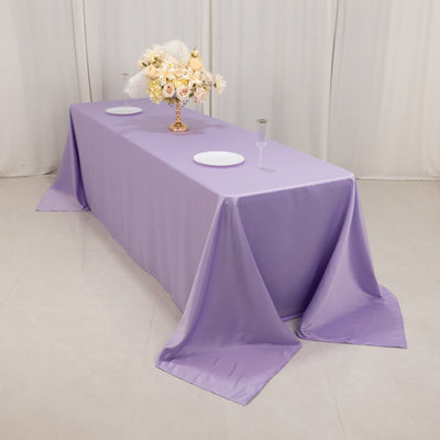 Stunning Lavender Lilac Lamour Satin Rectangle Tablecloth 90"x156"