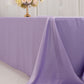 90"x156" Lavender Lilac Seamless Lamour Satin Rectangle Tablecloth for 8 Foot Table With Floor-Length Drop