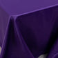 Purple satin rectangle tablecloth for an 8-foot table.