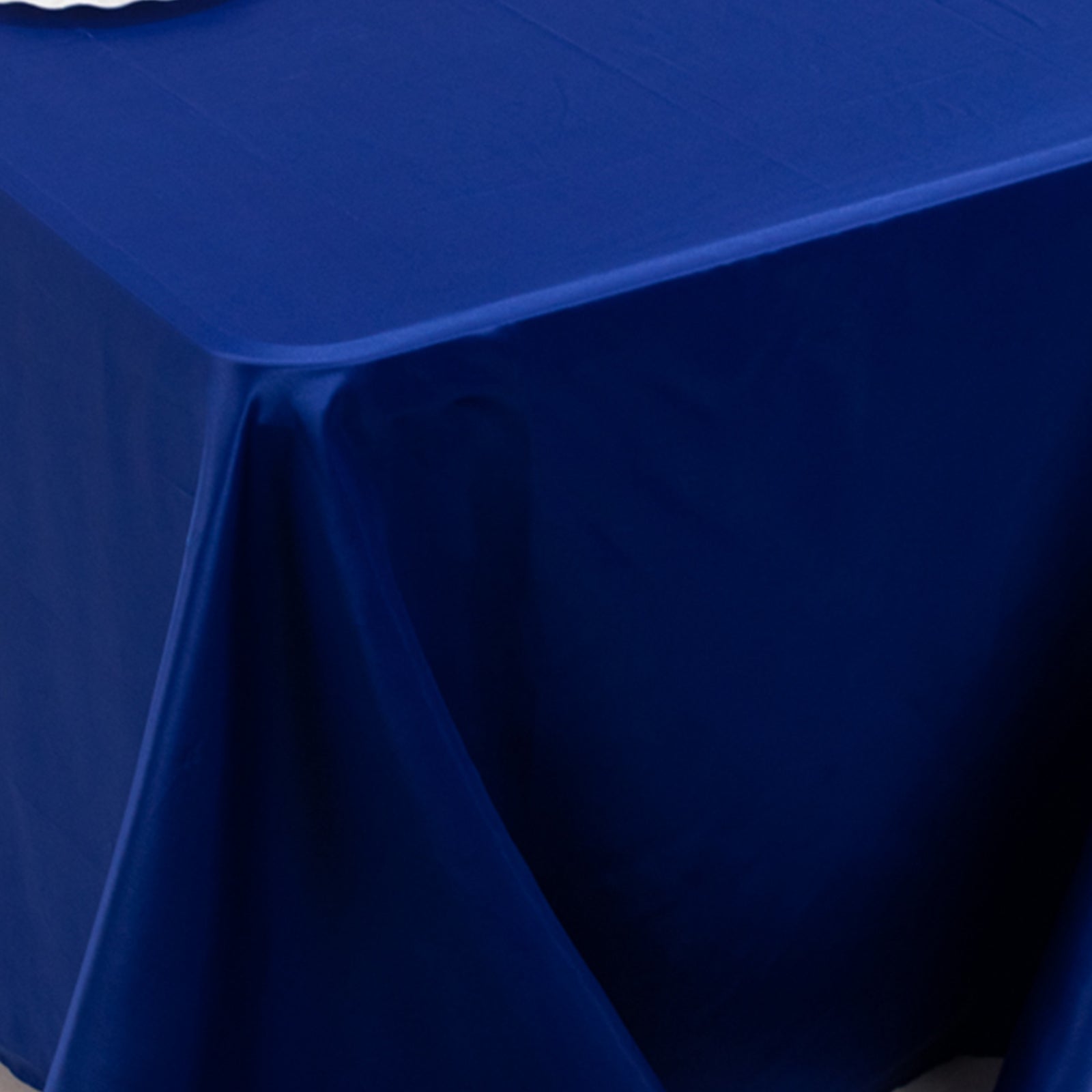 Royal Blue Satin Tablecloth for 8 Foot Table, Floor-Length Drop