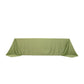 90"x156" Sage Green Seamless Lamour Satin Rectangle Tablecloth for 8 Foot Table With Floor-Length Drop