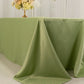 90"x156" Sage Green Seamless Lamour Satin Rectangle Tablecloth for 8 Foot Table With Floor-Length Drop