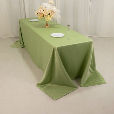 Stunning Sage Green Lamour Satin Rectangle Tablecloth 90"x156"