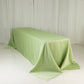 90"x156" Sage Green Seamless Lamour Satin Rectangle Tablecloth for 8 Foot Table With Floor-Length Drop