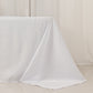90"x156" White Seamless Lamour Satin Rectangle Tablecloth for 8 Foot Table With Floor-Length Drop