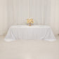 90"x156" White Seamless Lamour Satin Rectangle Tablecloth for 8 Foot Table With Floor-Length Drop