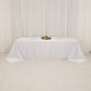 90"x156" White Seamless Lamour Satin Rectangle Tablecloth for 8 Foot Table With Floor-Length Drop