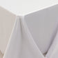 90"x156" White Seamless Lamour Satin Rectangle Tablecloth for 8 Foot Table With Floor-Length Drop