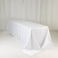 90"x156" White Seamless Lamour Satin Rectangle Tablecloth for 8 Foot Table With Floor-Length Drop