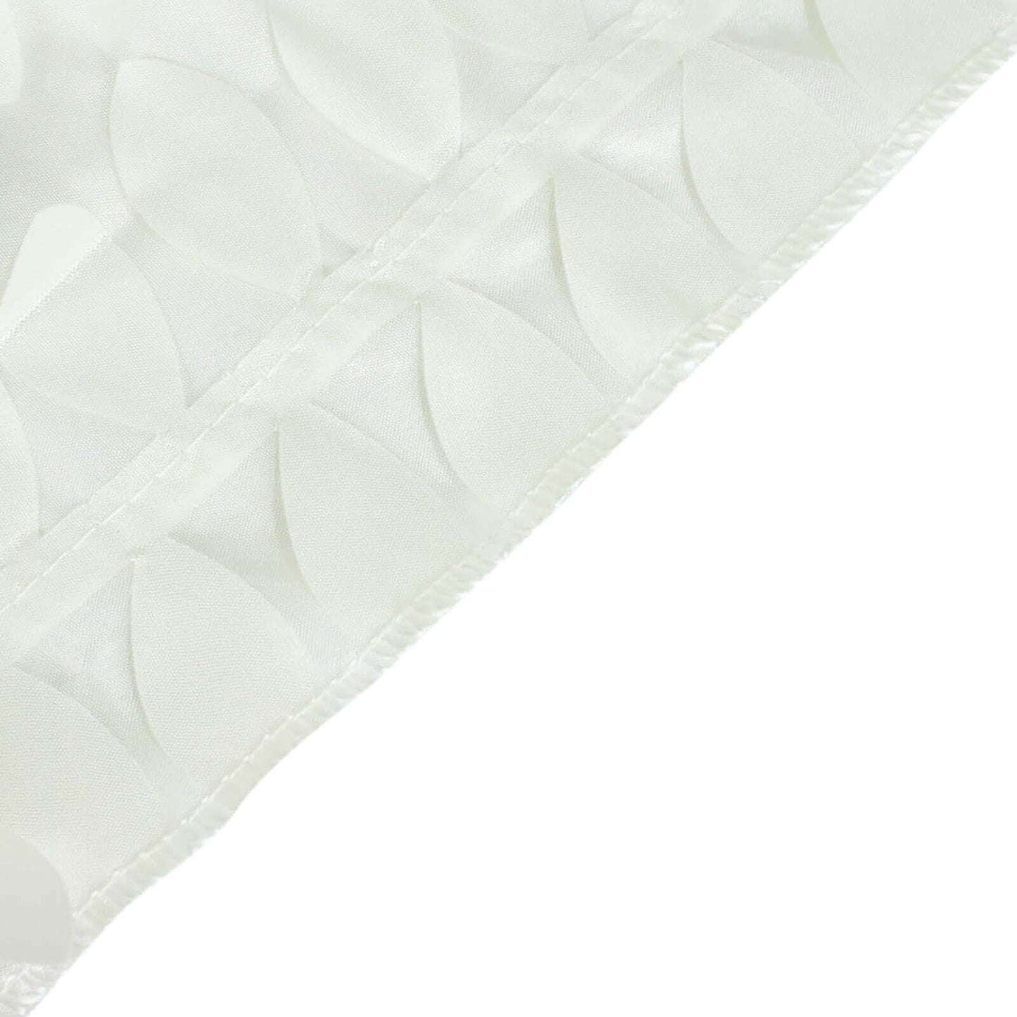 Ivory 3D leaf petal taffeta fabric square overlay. #whtbkgd