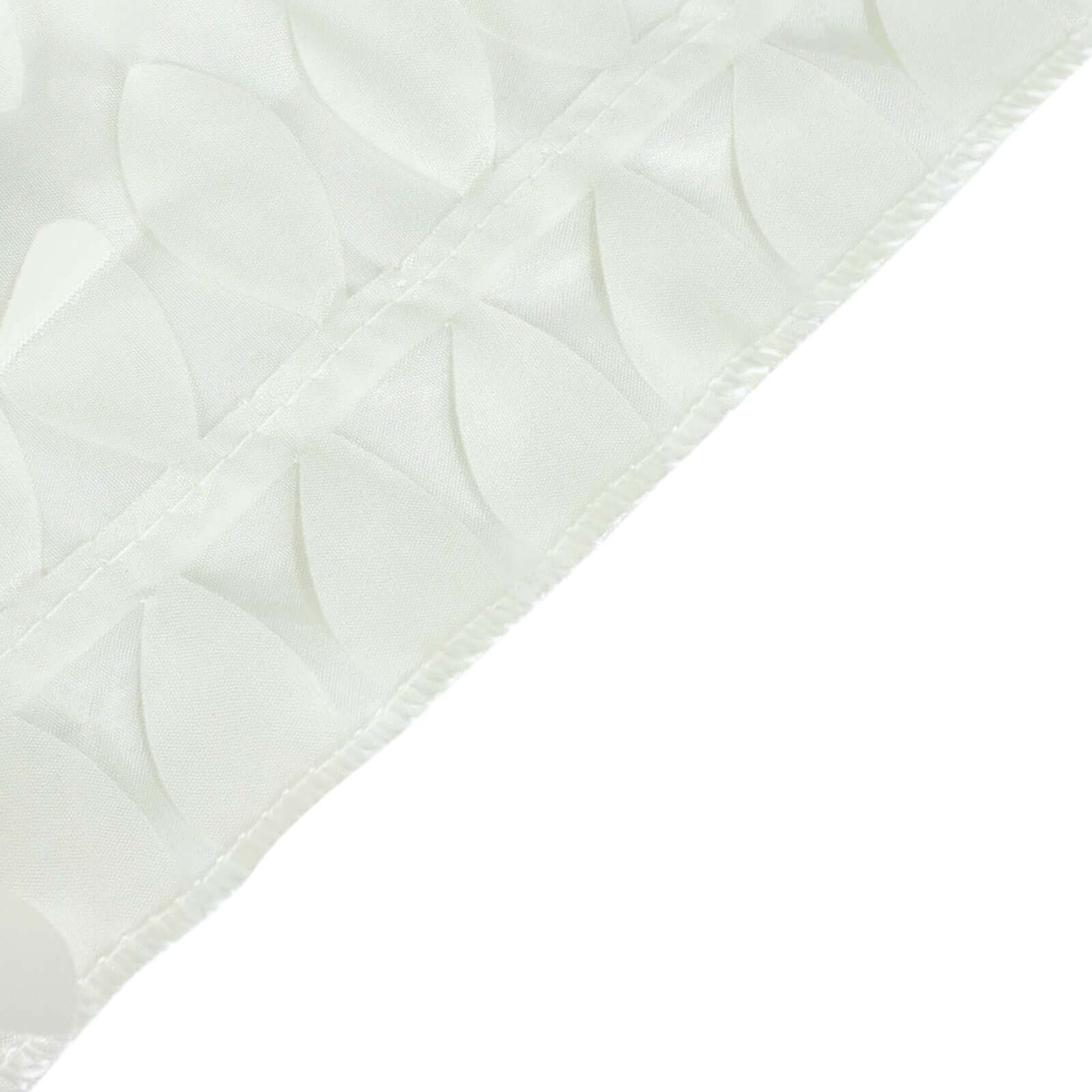 Ivory 3D leaf petal taffeta fabric square overlay. #whtbkgd