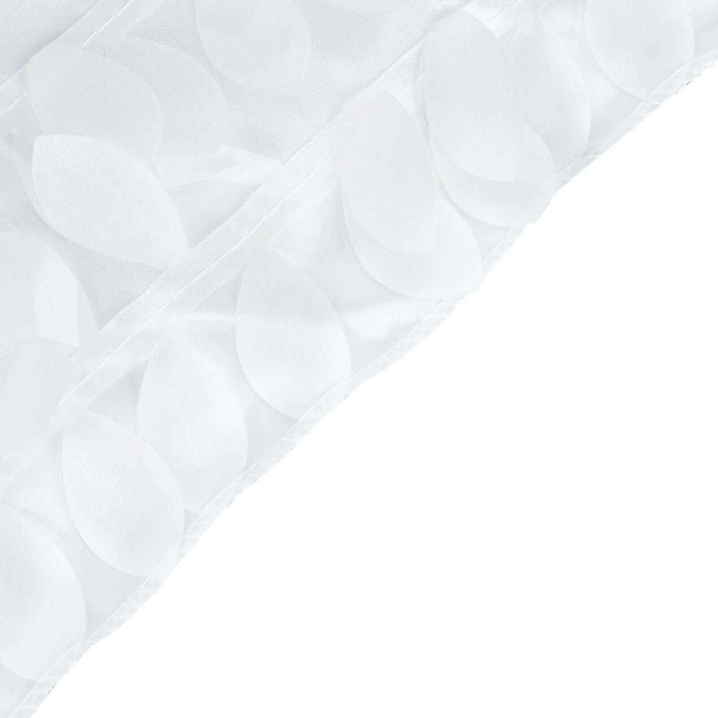 White 3D leaf petal taffeta fabric square overlay #whtbkgd