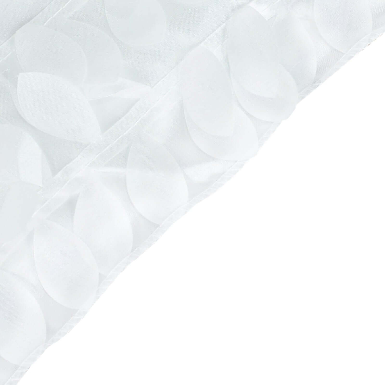 White 3D leaf petal taffeta fabric square overlay #whtbkgd