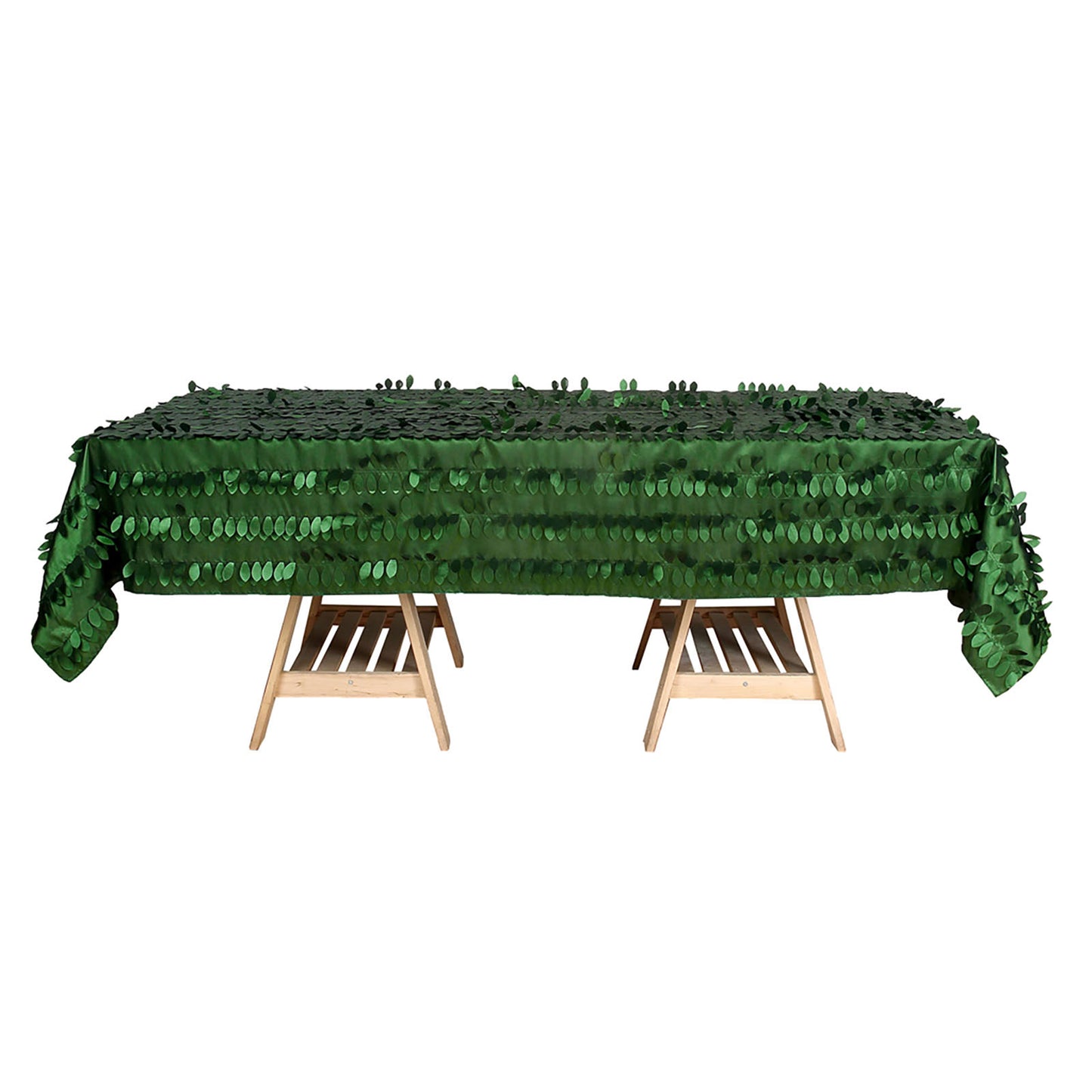 Taffeta Tablecloth 60 Inch x 102 Inch Leaf Petal Green#whtbkgd